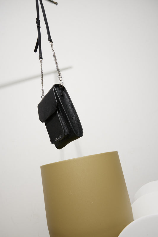 PALOMA BAG Black Leather Pebble