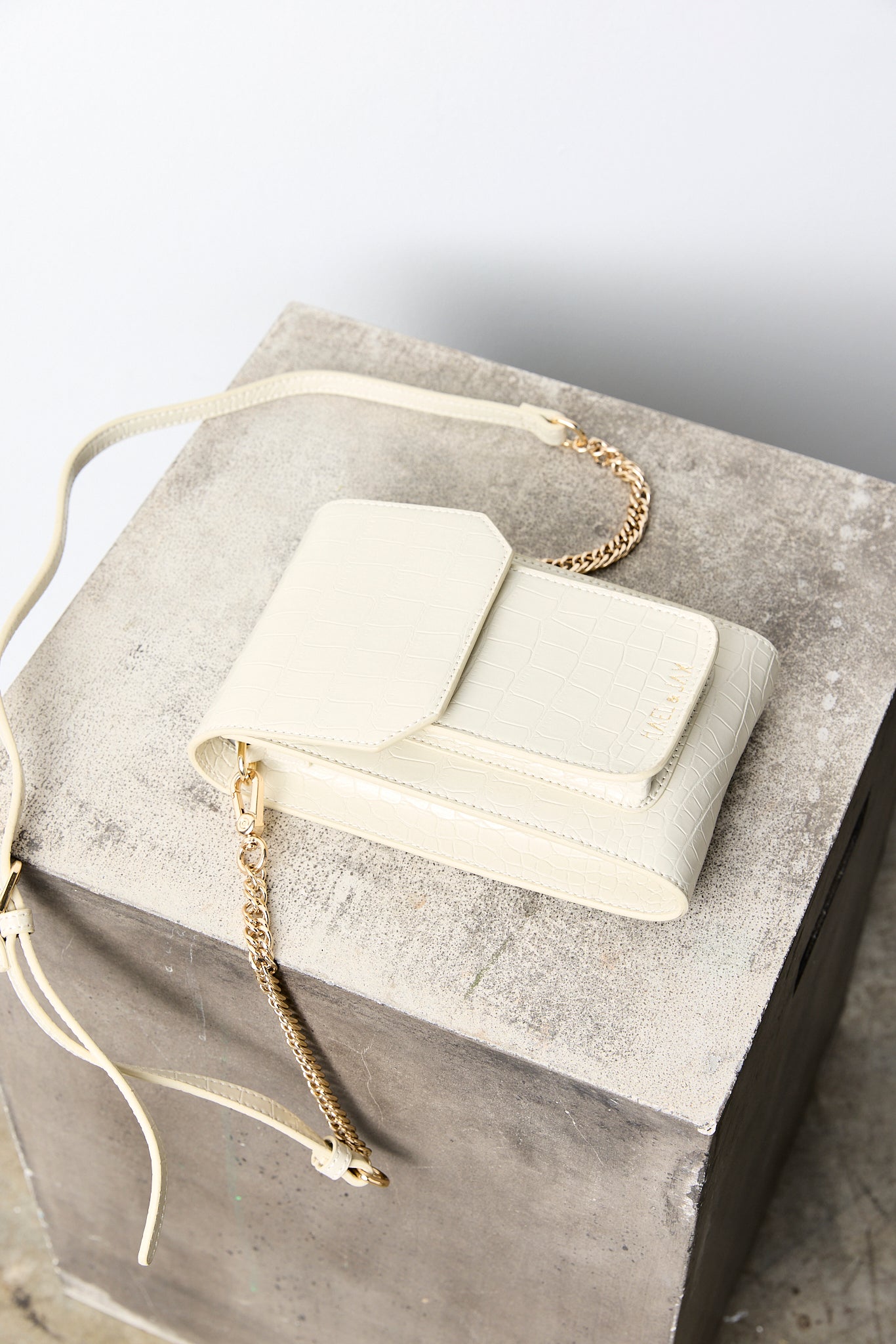 PALOMA BAG Ivory Leather Croc