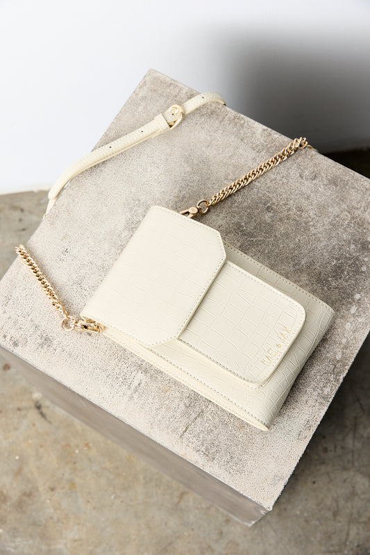 PALOMA BAG Ivory Leather Croc