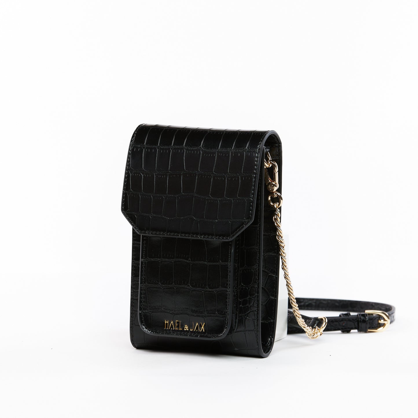 PALOMA BAG Black Leather Croc