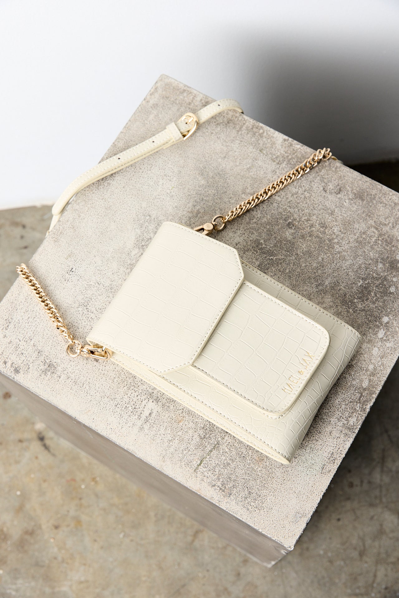 PALOMA BAG Ivory Leather Croc