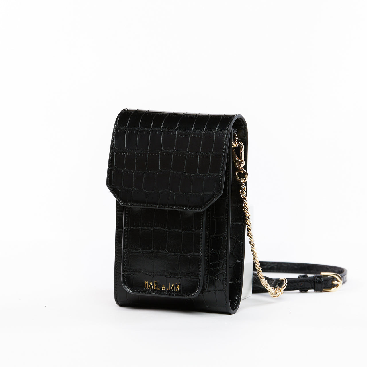 PALOMA BAG Black Leather Croc