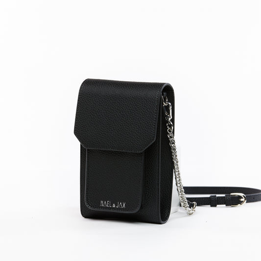 PALOMA BAG Black Leather Pebble